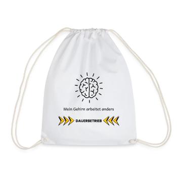 My Brain Works Differently – ADHD Focus Design - Drawstring Bag - white - Front