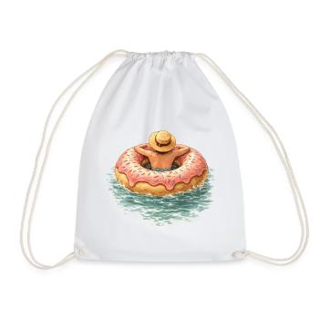 Vacances d’été au Donut – Un design de fête sucré - Sac de sport léger - blanc - Devant