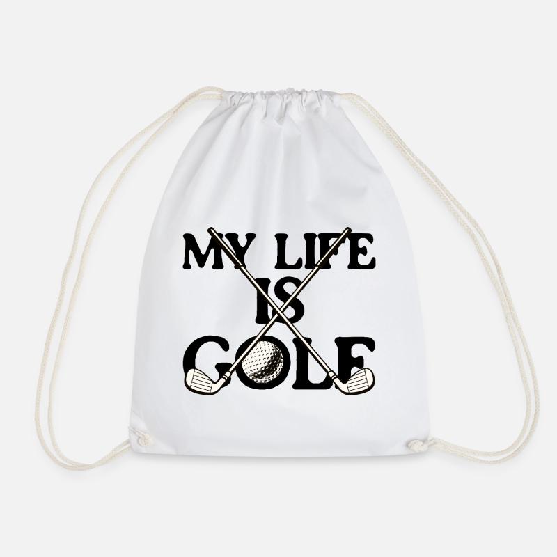 Kreuzende Golfschläger Ball - Turnbeutel - Weiß