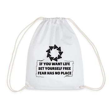 Fear Has No Place - Drawstring Bag - white - Front