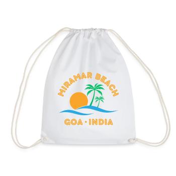 MIRAM BEACH GOA INDIA - Drawstring Bag - white - Front