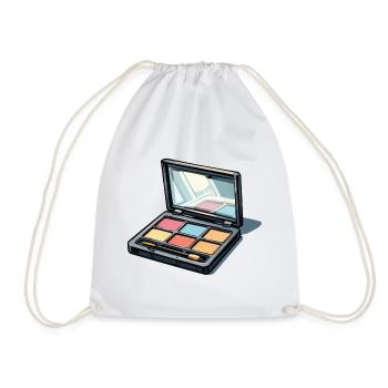 Color Palette Art: Makeup Illustration - Drawstring Bag - white - Front
