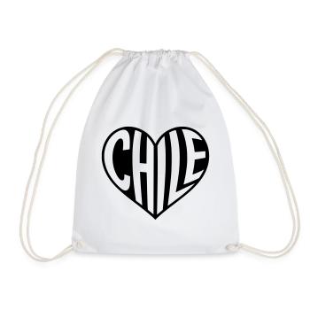 Chile Heart Typography - Drawstring Bag - white - Front