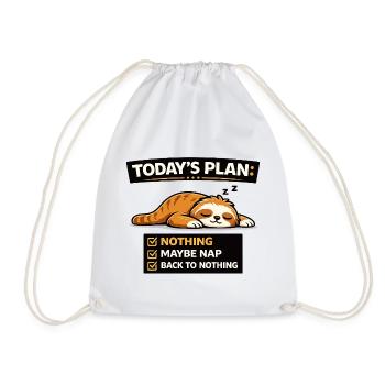 Today Plan: Cat Nap Checklist - Drawstring Bag - white - Front