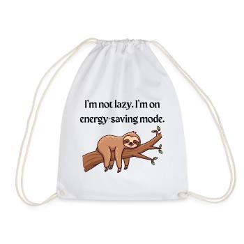 Energiesparmodus T-Shirt | Lustiges Tee - Turnbeutel - Weiß - Vorne