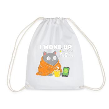 Tasse du matin pour chat Couverture câline - Sac de sport léger - blanc - Devant