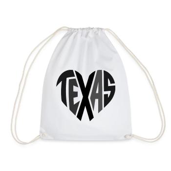 Texas Heart Typography - Drawstring Bag - white - Front