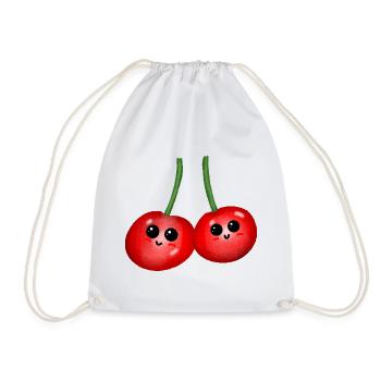 Fruits Cherry Cherries Fruit Fruit - Drawstring Bag - white - Front