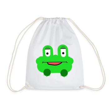 Frog Children Child Cheerful - Drawstring Bag - white - Front