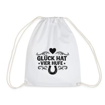 Glück hat vier Hufe - Turnbeutel - Weiß - Vorne