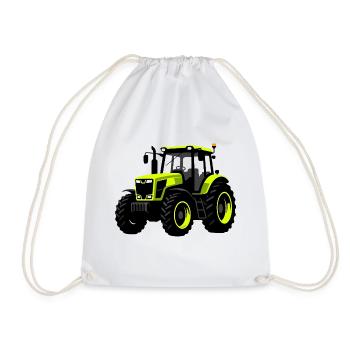 Traktor – Bauer - Turnbeutel - Weiß - Vorne