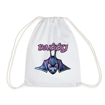 Illustration de chauve-souris néon Batty - Sac de sport léger - blanc - Devant