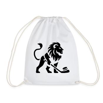 Löwe Eishockey Silhouette - Drawstring Bag - white - Front