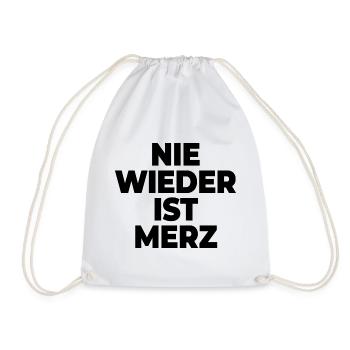 Nie wieder ist Merz | Merz - nicht mein Kanzler - Turnbeutel - Weiß - Vorne