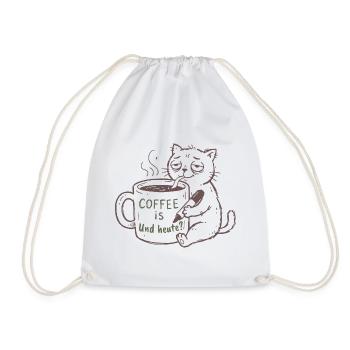 KaffeeKatze: Heute Kaffee - Turnbeutel - Weiß - Vorne
