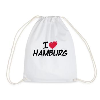 J'aime Hambourg / J'aime Hambourg - Sac de sport léger - blanc - Devant