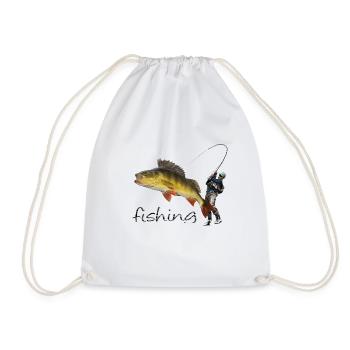 Fishing - Drawstring Bag - white - Front