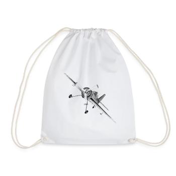 plane - Drawstring Bag - white - Front