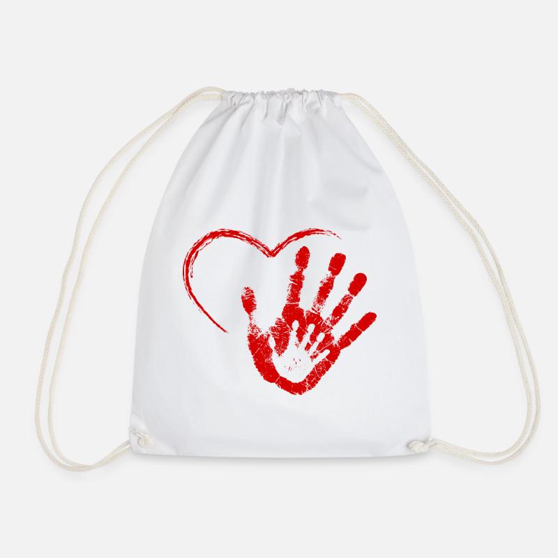 Hand aufs Herz - Turnbeutel - Weiß