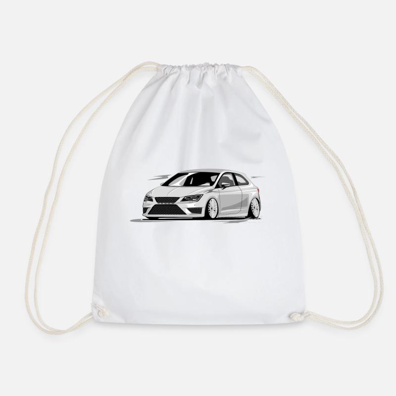 Leon 5f fr, Low, Deep, Stanced, Cupra - Turnbeutel - Weiß