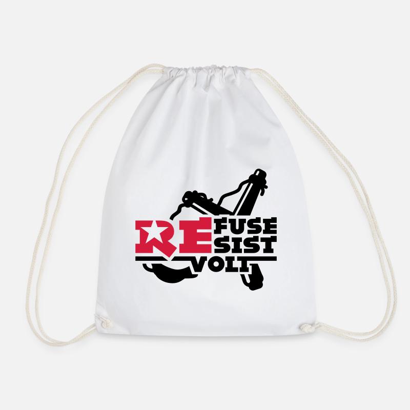 rebel - Drawstring Bag - white