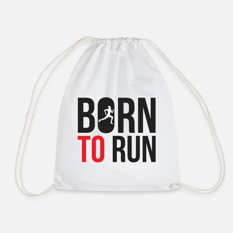 Born to Run - Drawstring Bag - white