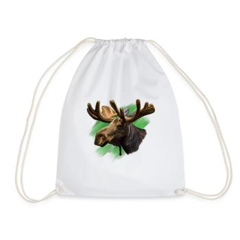 moose - Drawstring Bag - white - Front