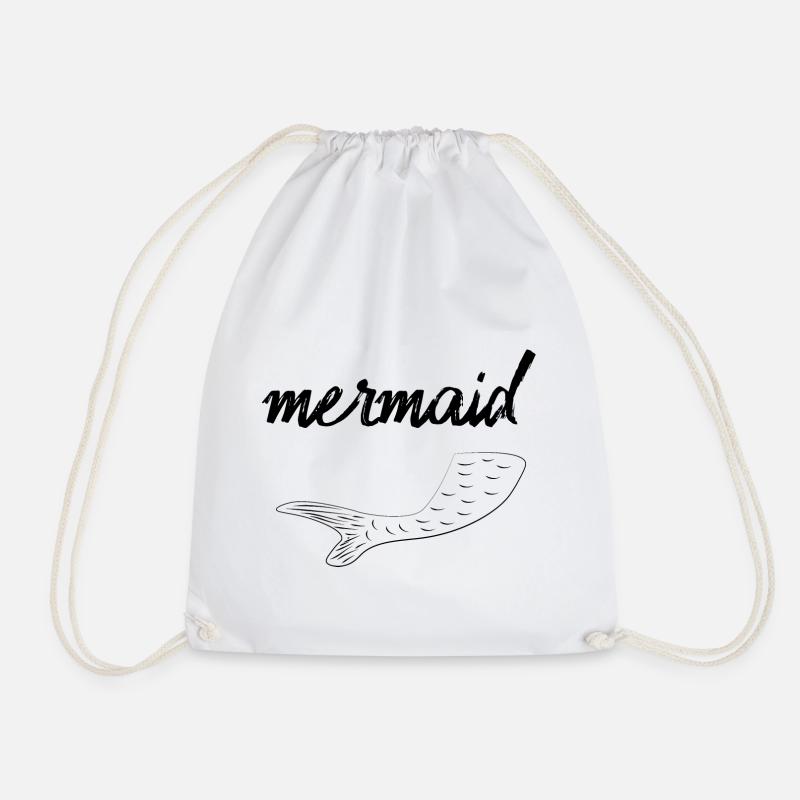 mermaid - Drawstring Bag - white