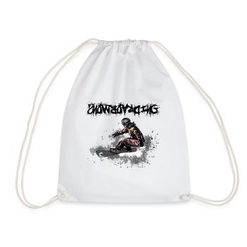 snowboarding - Drawstring Bag - white - Front