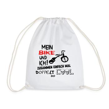 Fahrrad Radfahrer Mountainbiker - Turnbeutel - Weiß - Vorne