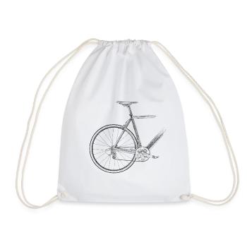 racing bike - Drawstring Bag - white - Front
