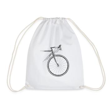 racing bike - Drawstring Bag - white - Front