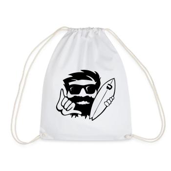 Design de chemise surfeuse cool en noir et blanc - Sac de sport léger - blanc - Devant