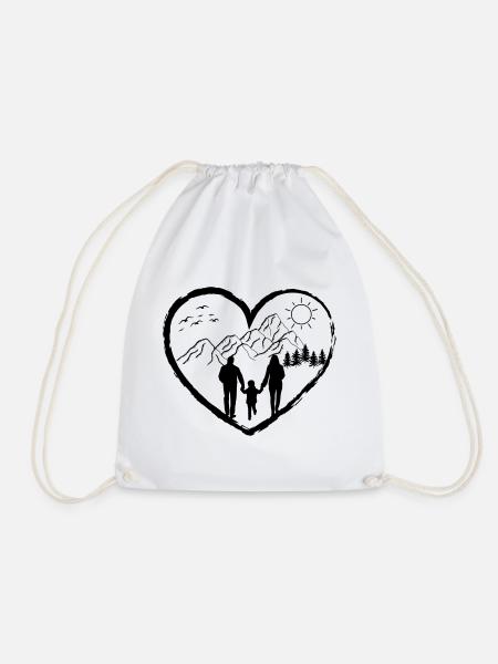 Hiking summer nature freedom gift - Drawstring Bag - white