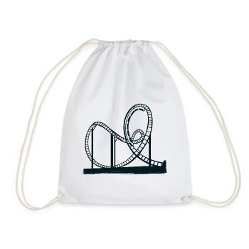 roller coaster - Drawstring Bag - white - Front