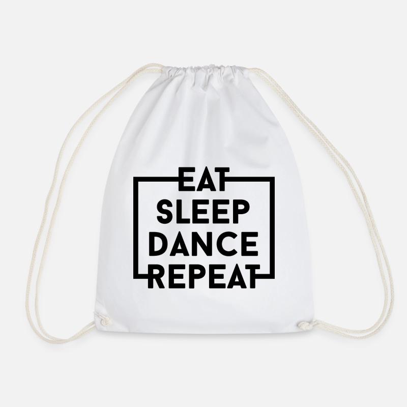 Eat Sleep Dance Repeat - Square - Drawstring Bag - white