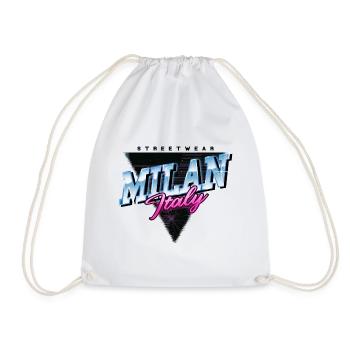Mailand Milan Italien Stadt Skyline Vintage Retro - Turnbeutel - Weiß - Vorne