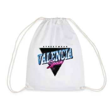 Valencia Spain City Skyline Vintage Retro - Drawstring Bag - white - Front