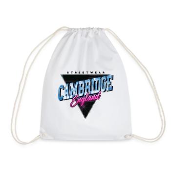 Cambridge England UK City Skyline Vintage Retro - Drawstring Bag - white - Front