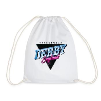 Derby England UK City Skyline Vintage Retro - Drawstring Bag - white - Front