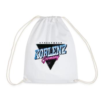 Koblenz Germany City Skyline Vintage Retro - Drawstring Bag - white - Front