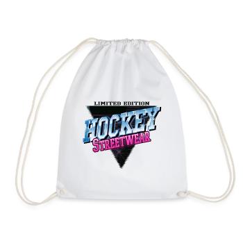 Hockey Field Hockey Player Sport Fan Neon Vintage - Drawstring Bag - white - Front