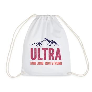 Ultra Running - Lauf lang. Laufen Sie stark. - Turnbeutel - Weiß - Vorne