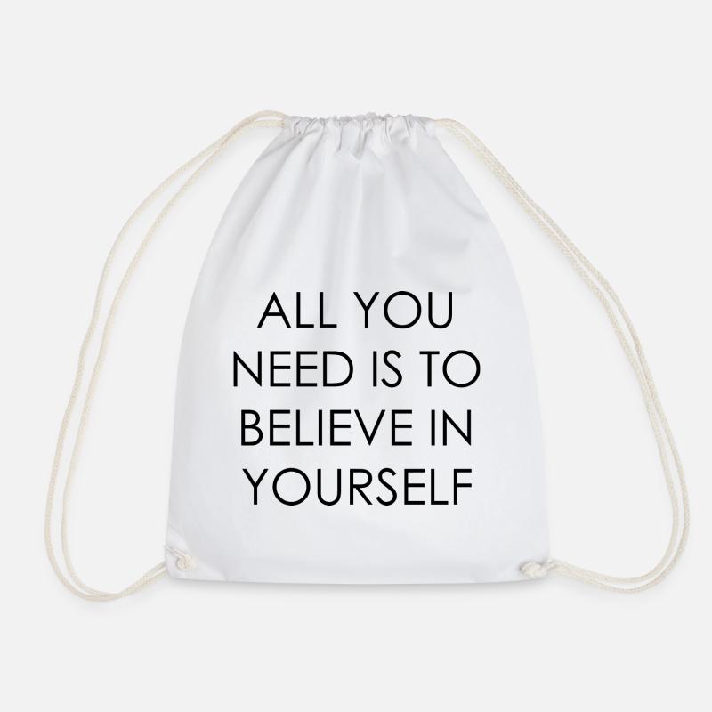 Inspiration Quote T-Shirts - Drawstring Bag - white