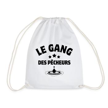 pêche, pêcheur, canne à pêche - Sac de sport léger - blanc - Devant