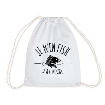 Je m’en fish – T-shirt pêcheur humoristique - Sac de sport léger - blanc - Devant