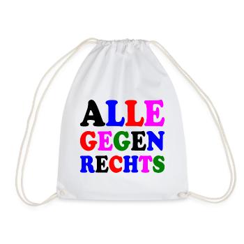 Alle gegen rechts - Turnbeutel - Weiß - Vorne