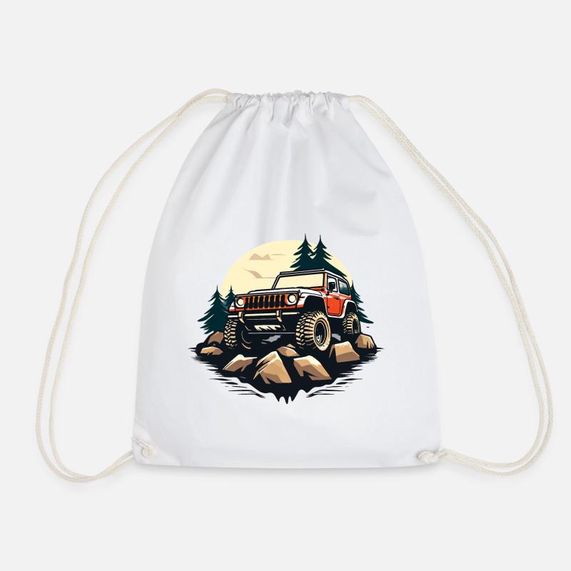 Off Road_01 - Drawstring Bag - white