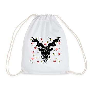 Signe du zodiaque signe étoile logo Capricorne - Sac de sport léger - blanc - Devant