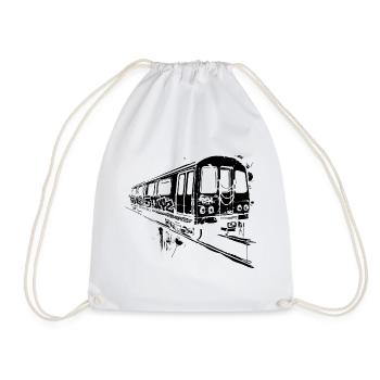 Railway Graphic - Drawstring Bag - white - Front